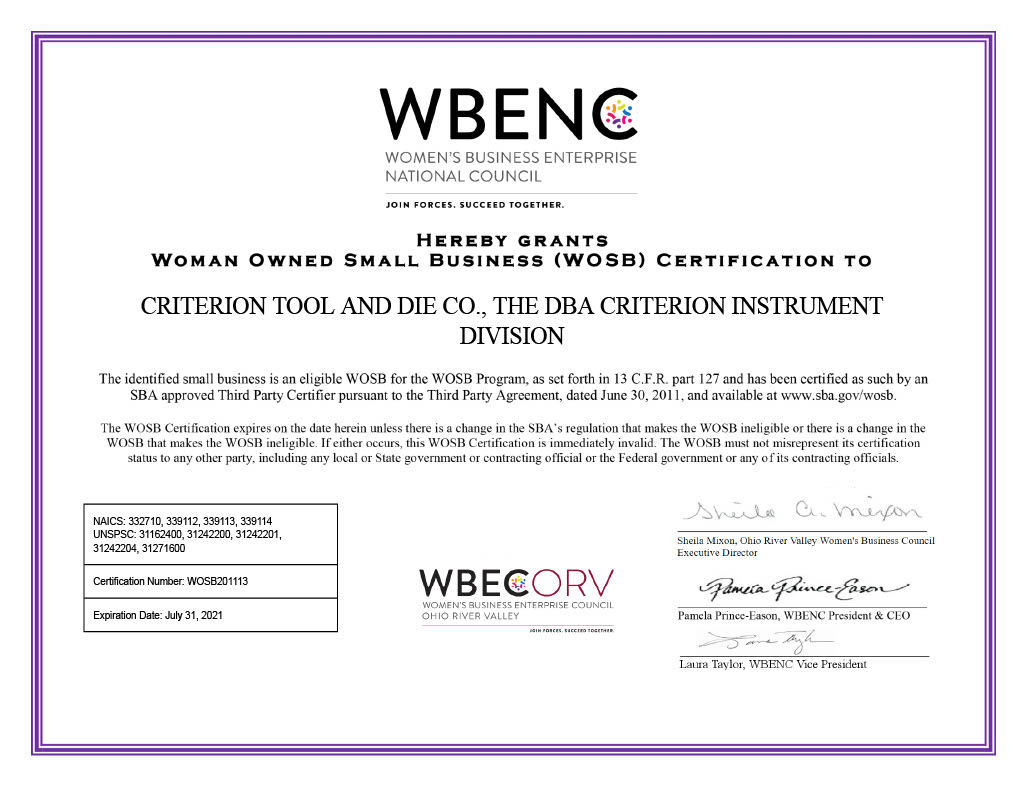 WBENC Certificate